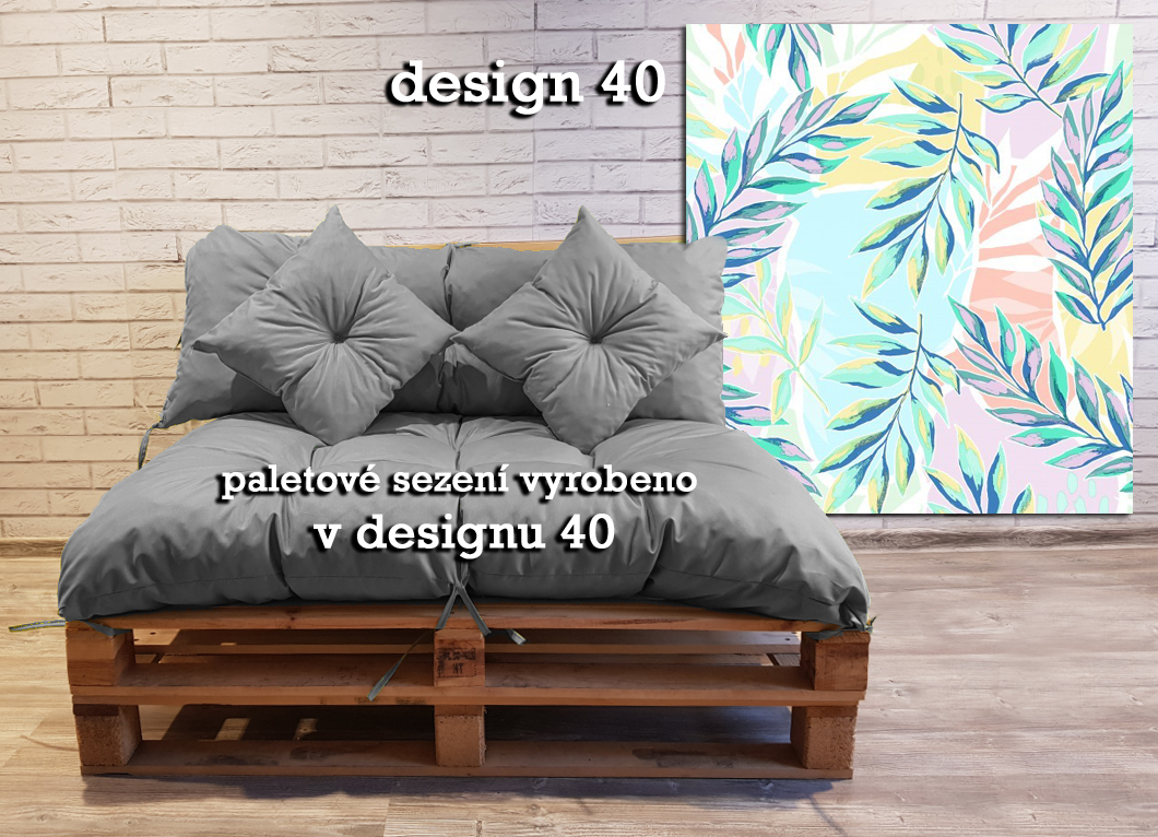 Polstr LUCA vzorovaný SET - DESIGN 40 - sedák 120x80 cm, opěrka 120x40 cm, 2x polštáře 30x30 cm, paletové prošívané sezení Mybesthome