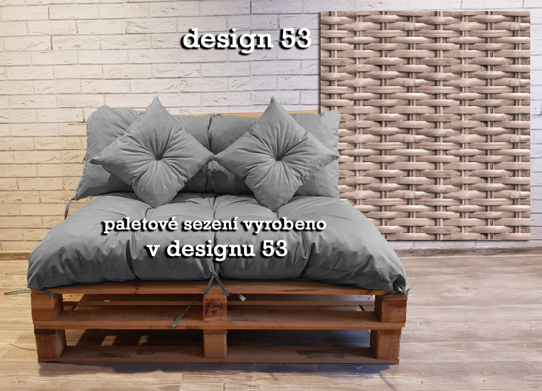 Polstr LUCA vzorovaný SET - DESIGN 53 - sedák 120x80 cm, opěrka 120x40 cm, 2x polštáře 30x30 cm, paletové prošívané sezení Mybesthome