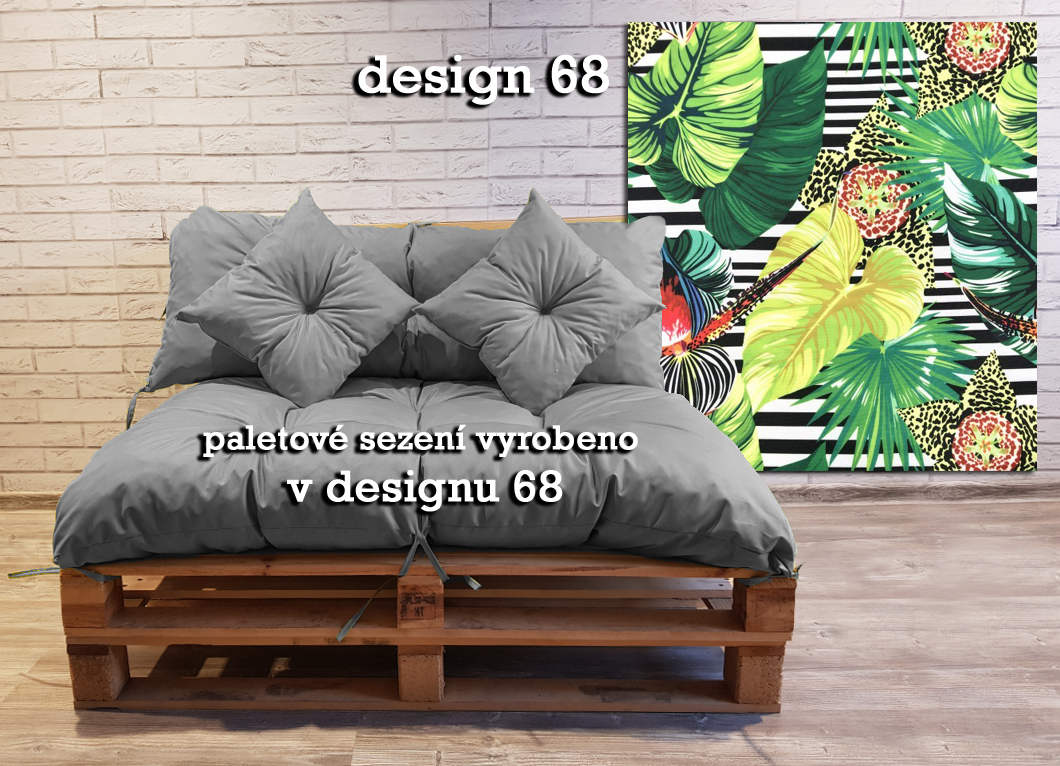 Polstr LUCA vzorovaný SET - DESIGN 68 - sedák 120x80 cm, opěrka 120x40 cm, 2x polštáře 30x30 cm, paletové prošívané sezení Mybesthome