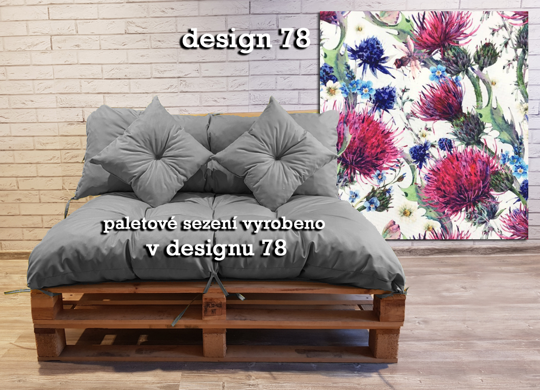 Polstr LUCA vzorovaný SET - DESIGN 78 - sedák 120x80 cm, opěrka 120x40 cm, 2x polštáře 30x30 cm, paletové prošívané sezení Mybesthome