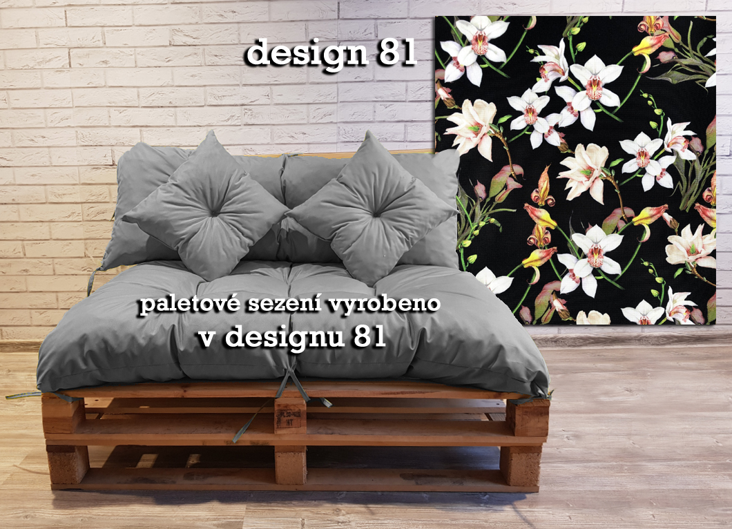 Polstr LUCA vzorovaný SET - DESIGN 81 - sedák 120x80 cm, opěrka 120x40 cm, 2x polštáře 30x30 cm, paletové prošívané sezení Mybesthome