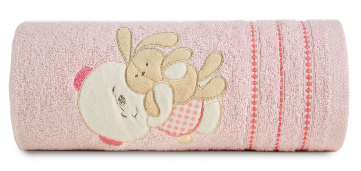 Bavlněný froté ručník s dětským motivem KAMARÁDI růžová 50x90 cm, 450 gr Mybesthome