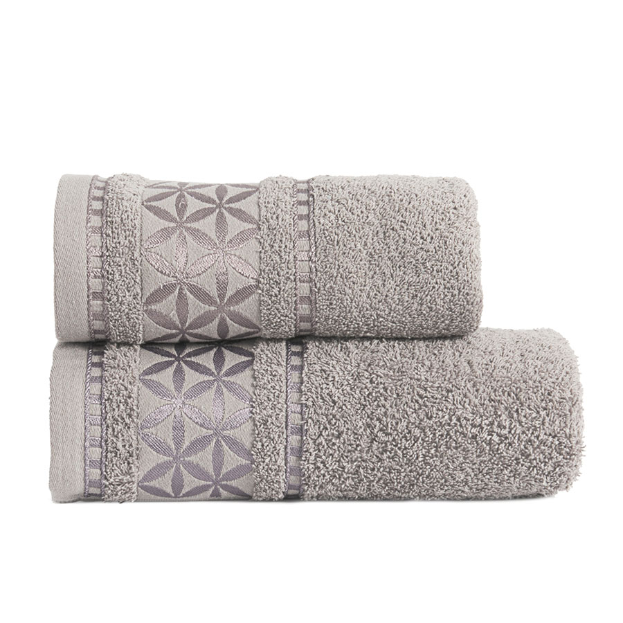 Bavlněný froté ručník s bordurou PAOLA 50x90 cm šedá 450 gr Mybesthome