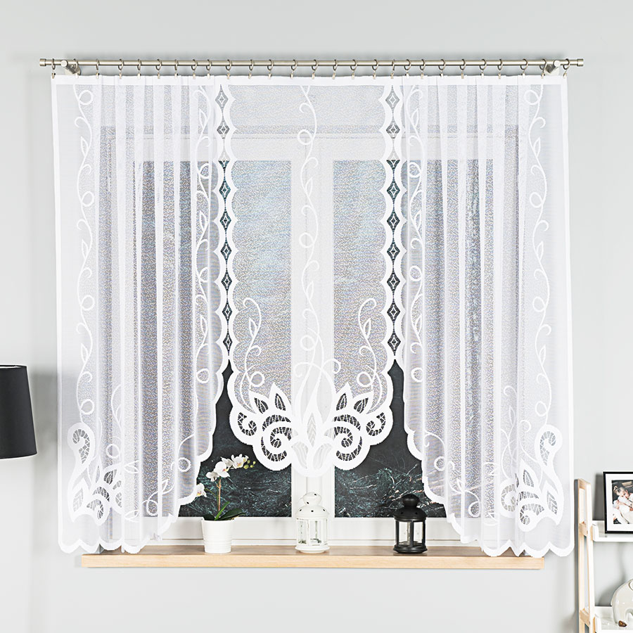 Dekorační oblouková krátká záclona EWELINA 160 bílá 300x160 cm MyBestHome