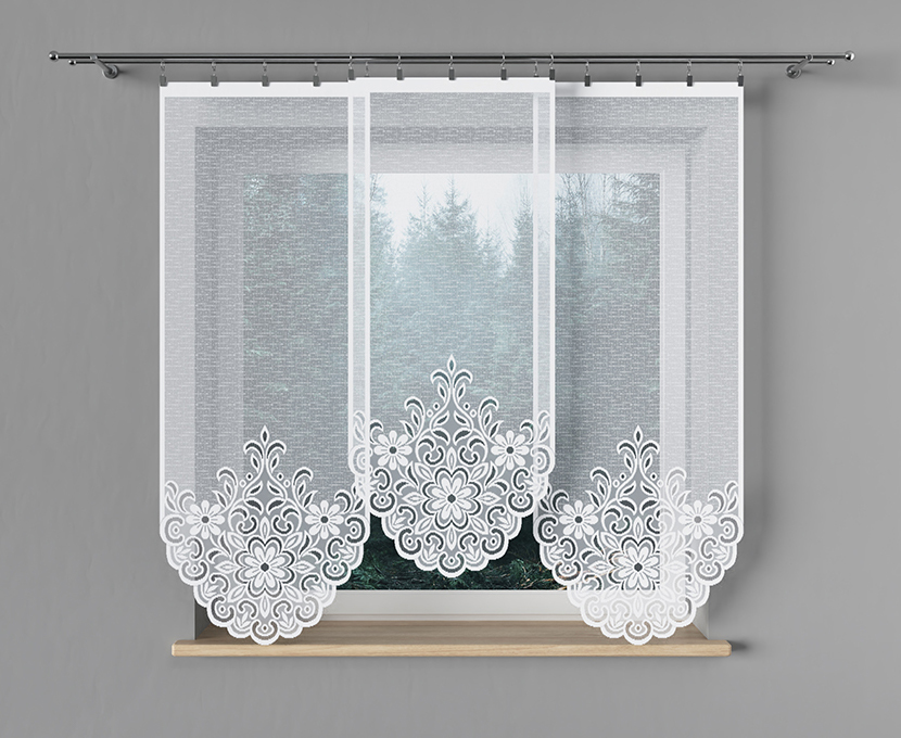 Panelová dekorační záclona OLGA, bílá, šířka 60 cm výška od 120 cm do 160 cm (cena za 1 kus panelu) MyBestHome Rozměr: 60x160 cm