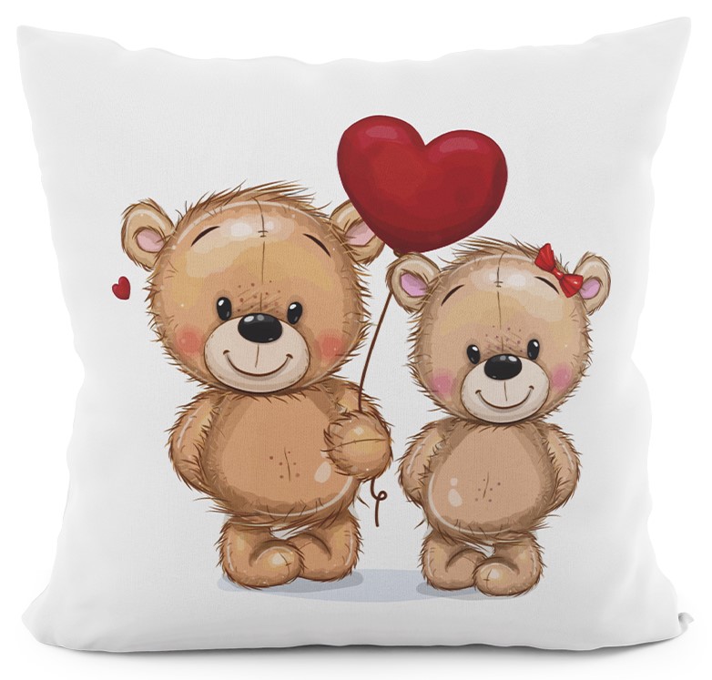 Polštář BEAR LOVE I. 40x40 cm Mybesthome Varianta: Povlak na polštář s antialergickou prošívanou výplní, 40x40 cm