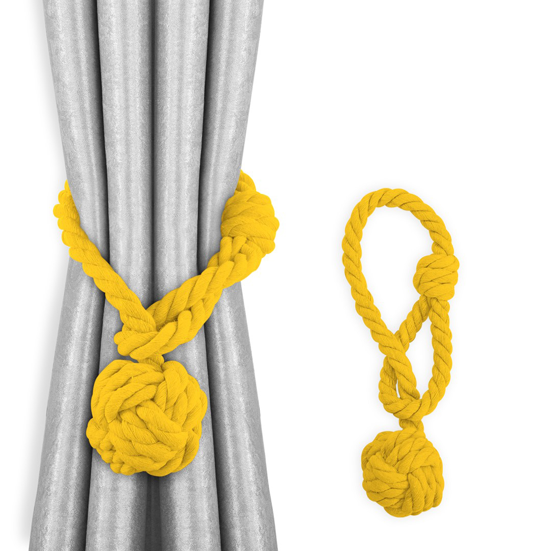 Dekorační ozdobná šňůra na závěsy DAFNE žlutá Mybesthome Cena za 2 kusy v balení