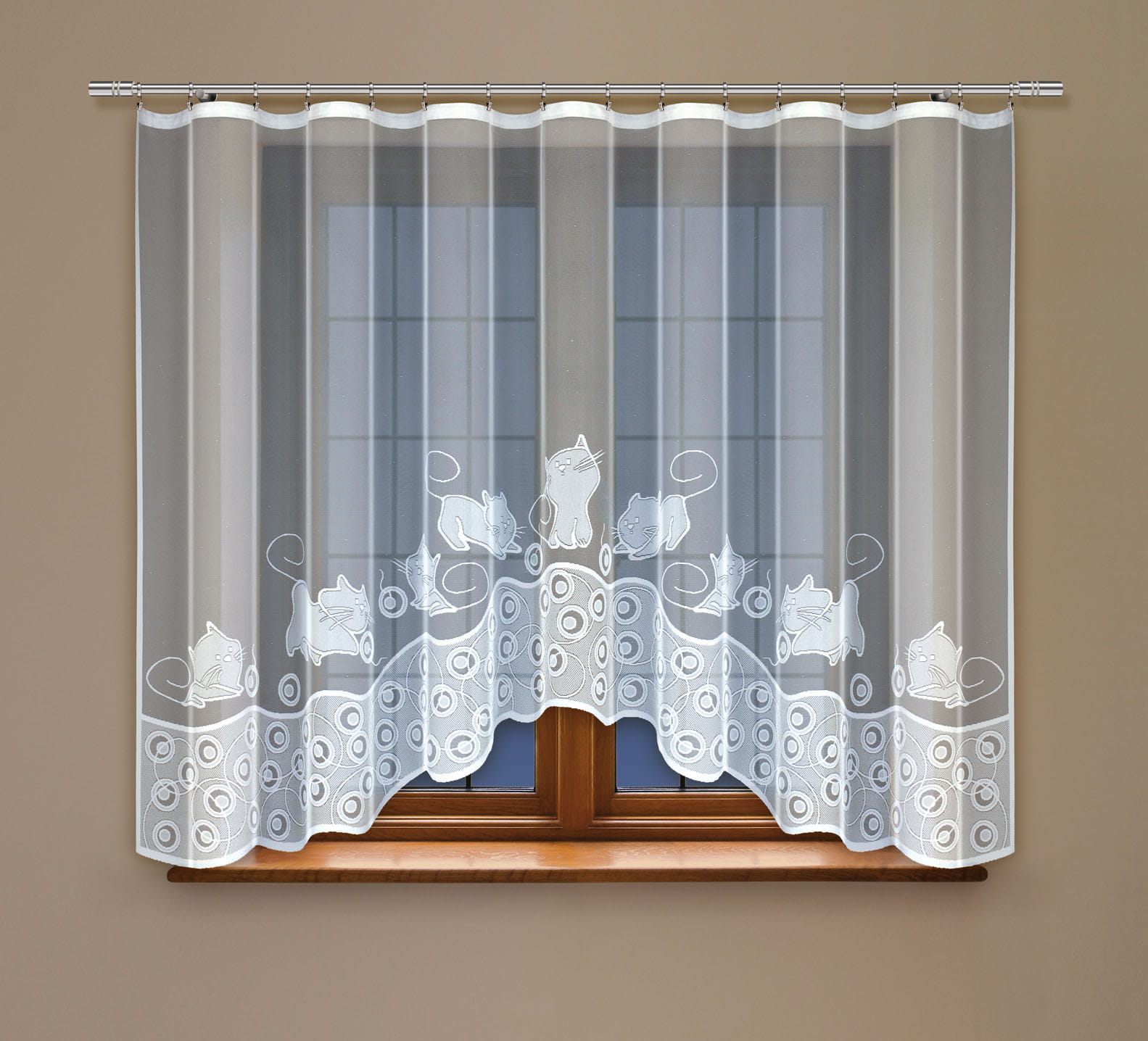 Dekorační žakárová záclona s řasící páskou MNIAU 140 bílá 300x140 cm MyBestHome