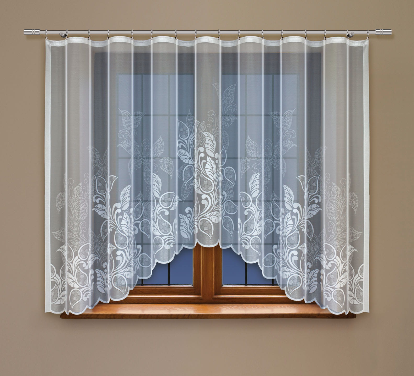 Dekorační žakárová záclona s řasící páskou VALERIA 160 bílá 300x160 cm MyBestHome