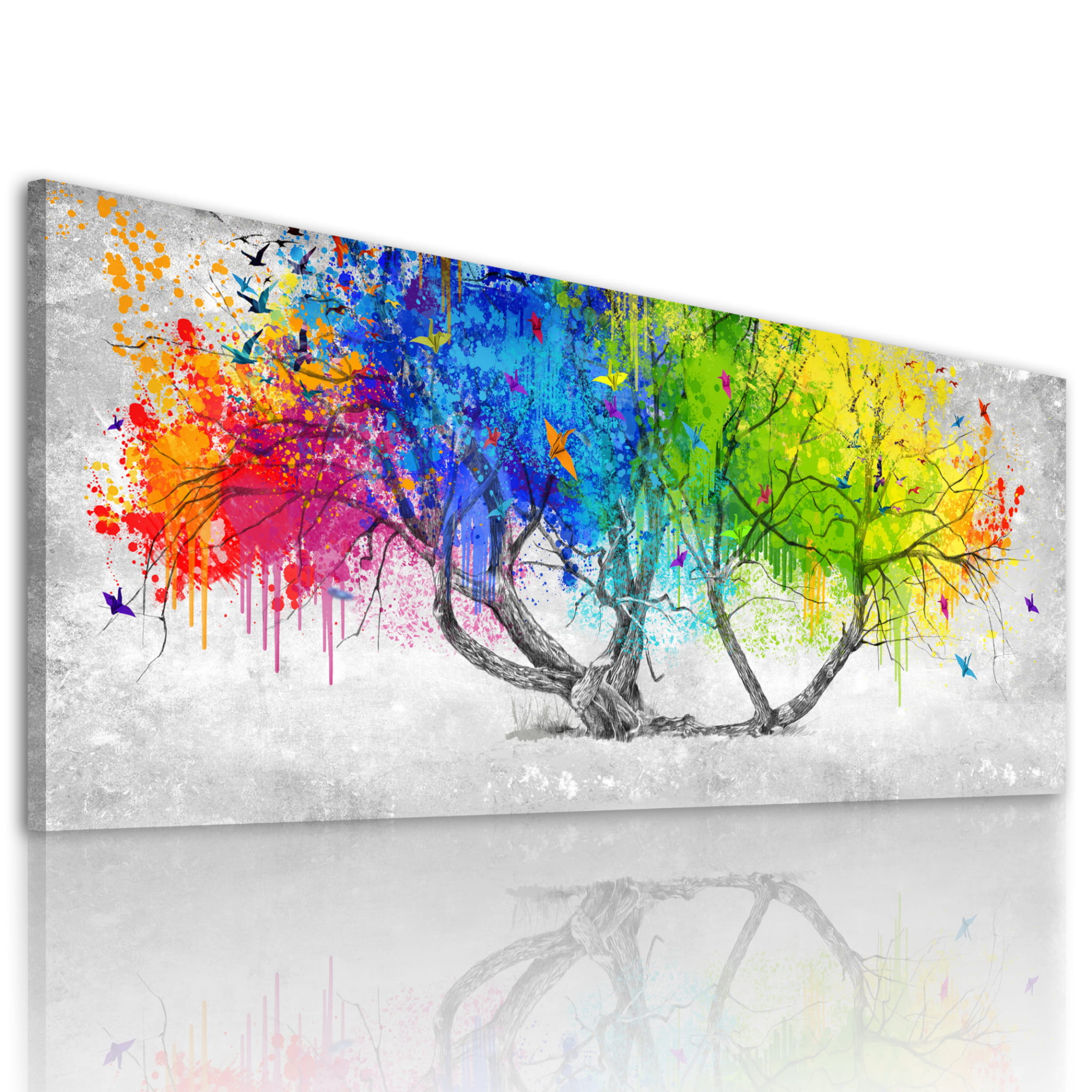 Obraz na plátně COLORS TREE A různé rozměry Ludesign ludesign obrazy: 100x40 cm