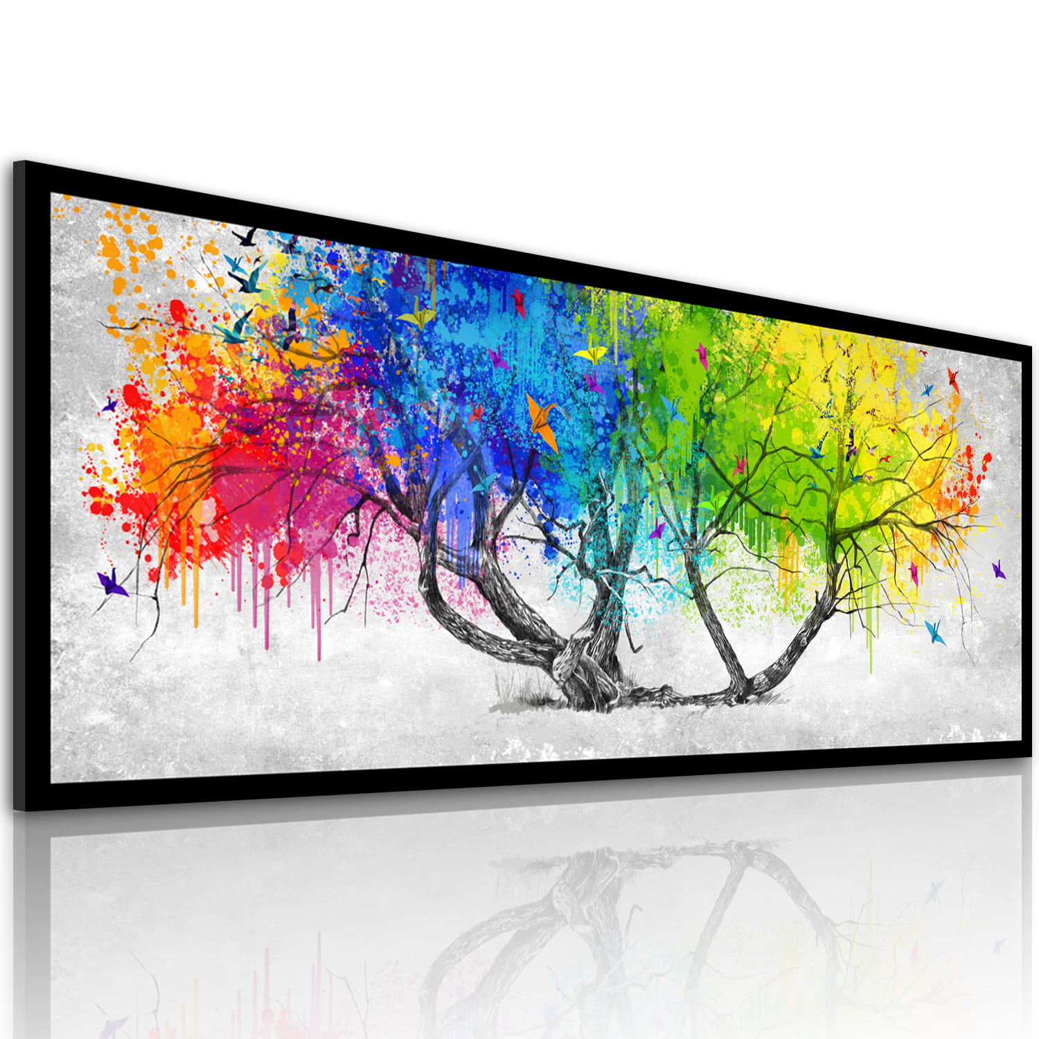 Obraz na plátně COLORS TREE B různé rozměry Ludesign ludesign obrazy: 100x40 cm