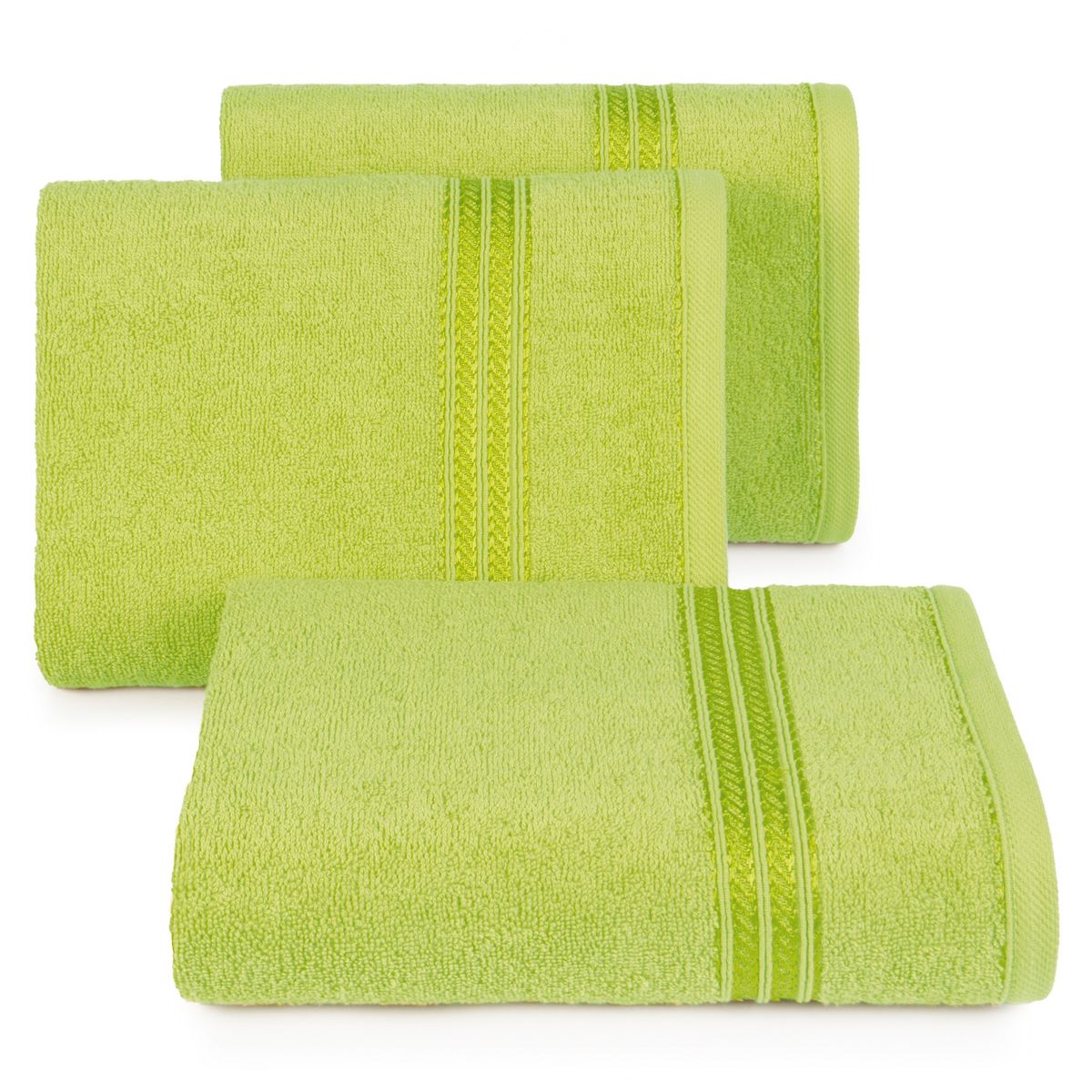 Bavlněný froté ručník s proužkem LORAN 50x90 cm, světle zelená, 450 gr Mybesthome