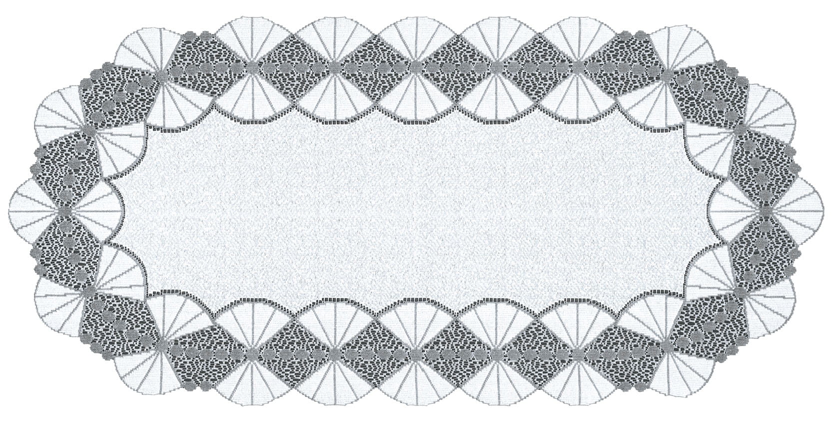 Žakárový ubrus - běhoun TAMARA 60x120 cm bílá/šedá MyBestHome