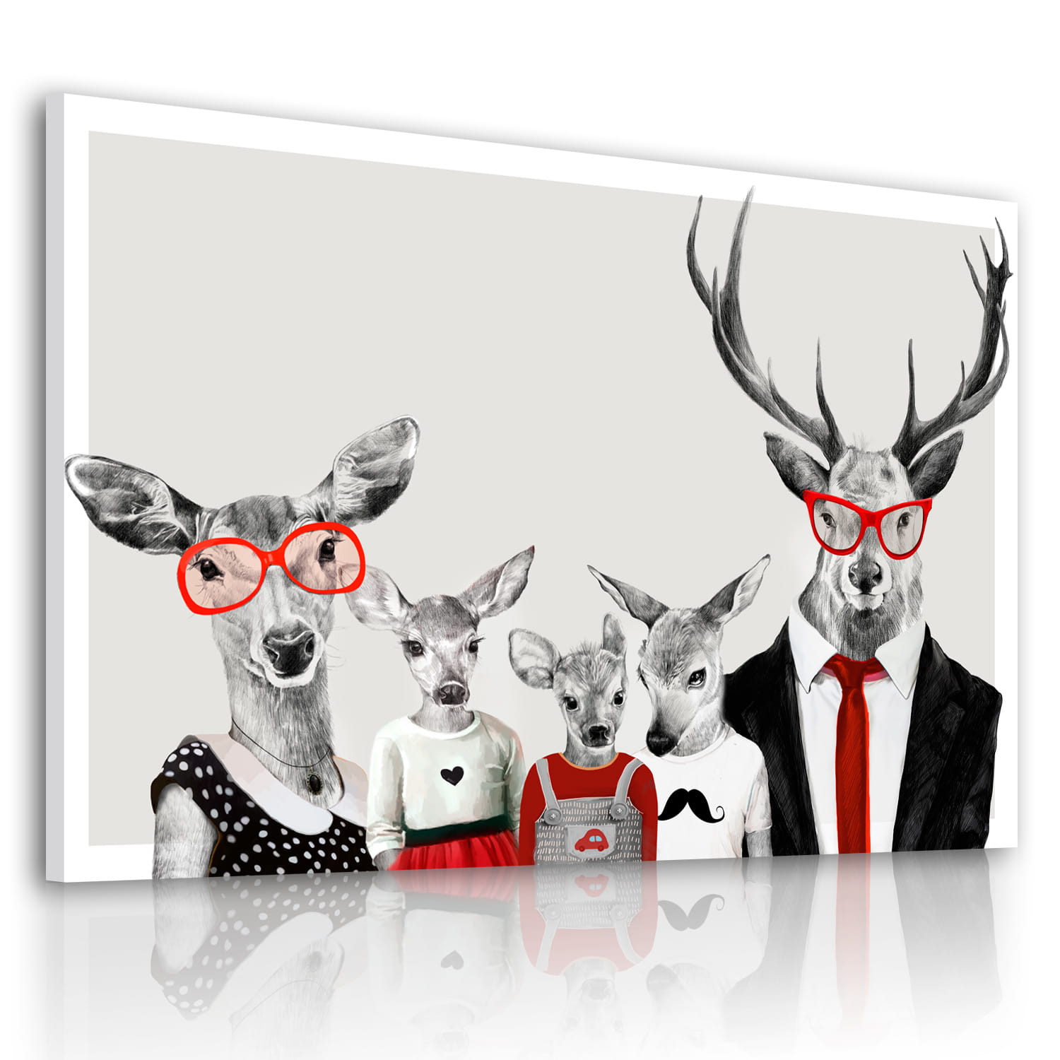 Obraz na plátně DEER FAMILY J různé rozměry Ludesign ludesign obrazy: 80x60 cm