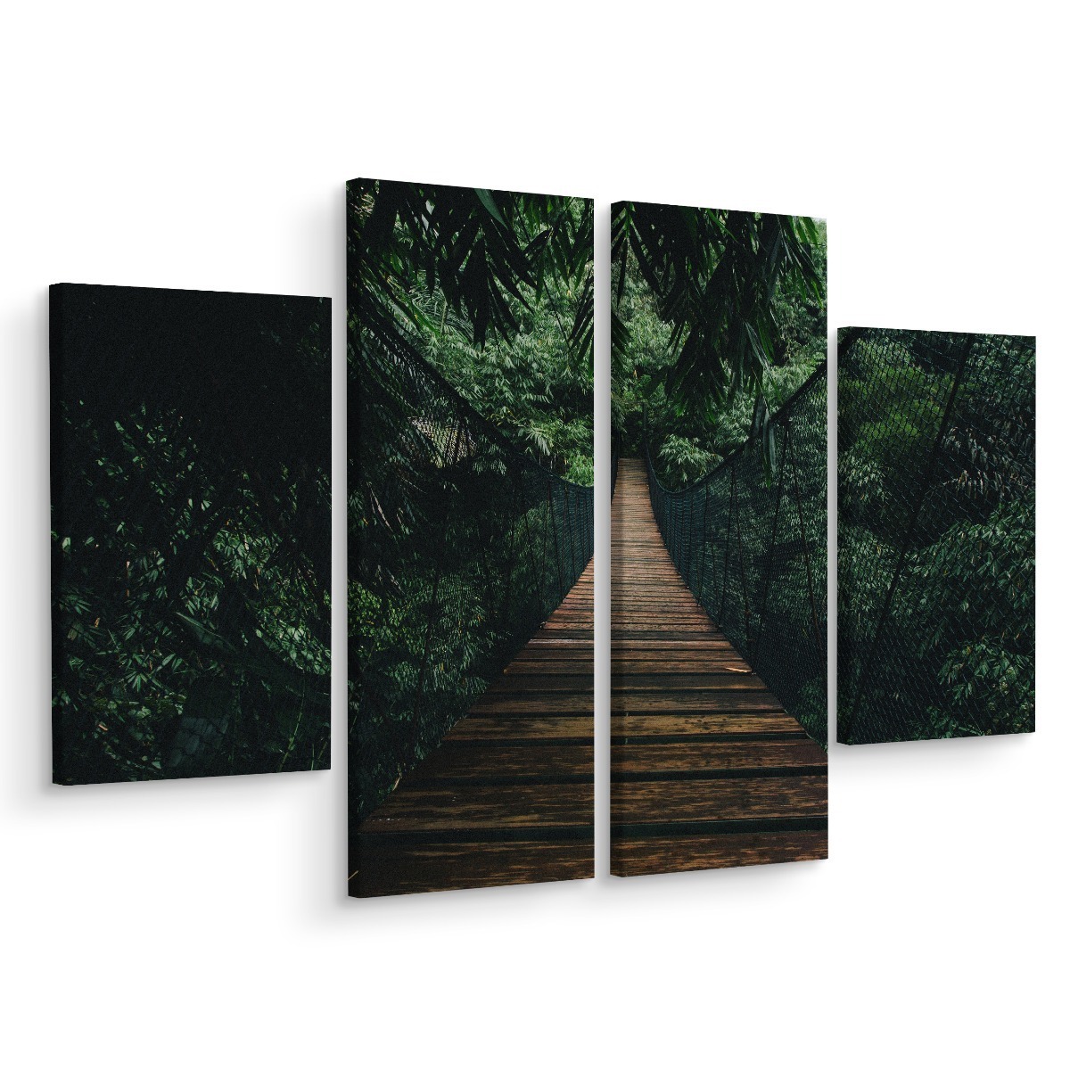 MyBestHome BOX Vícedílné plátno Dřevěný Visutý Most V Lese Varianta: 60x80