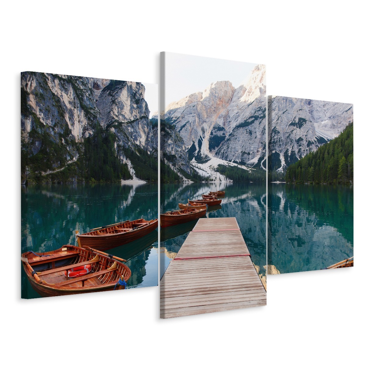 MyBestHome BOX Vícedílné plátno Jezero Braies V Itálii Varianta: 40x60