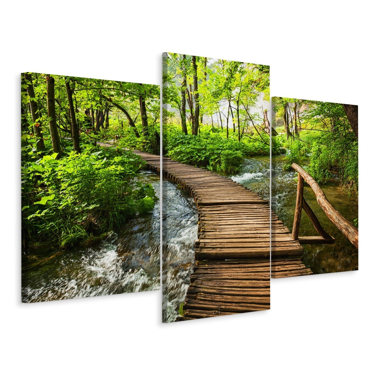 MyBestHome BOX Vícedílné plátno Dřevěný Most V Lese Varianta: 40x60