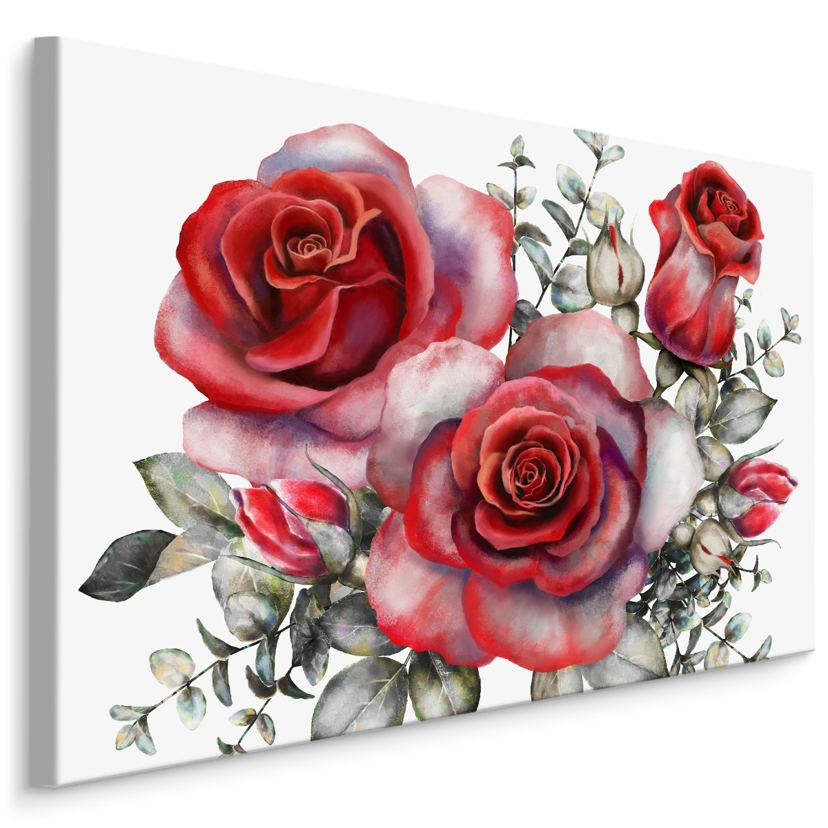 MyBestHome BOX Plátno Červené Růže Malované Akvarelem Varianta: 30x20
