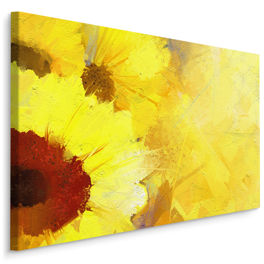 MyBestHome BOX Plátno Malované Slunečnice Na Žlutém Podkladu Varianta: 30x20