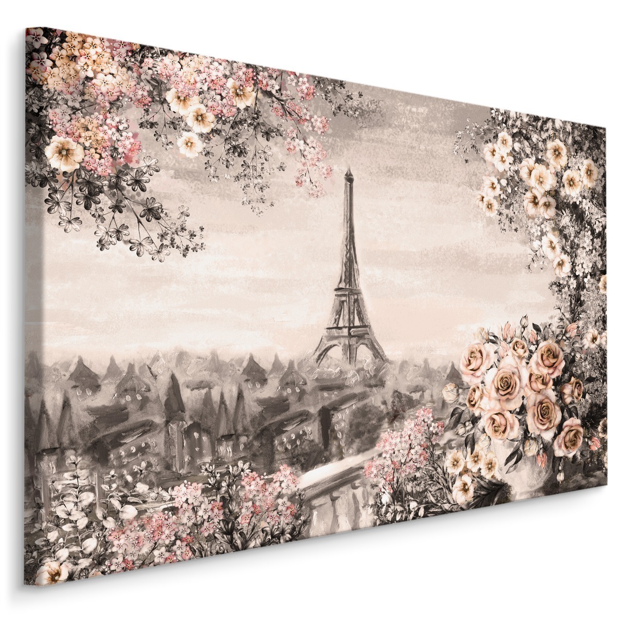 MyBestHome BOX Plátno Květinová Terasa S Výhledem Na Eiffelovu Věž Varianta: 40x30