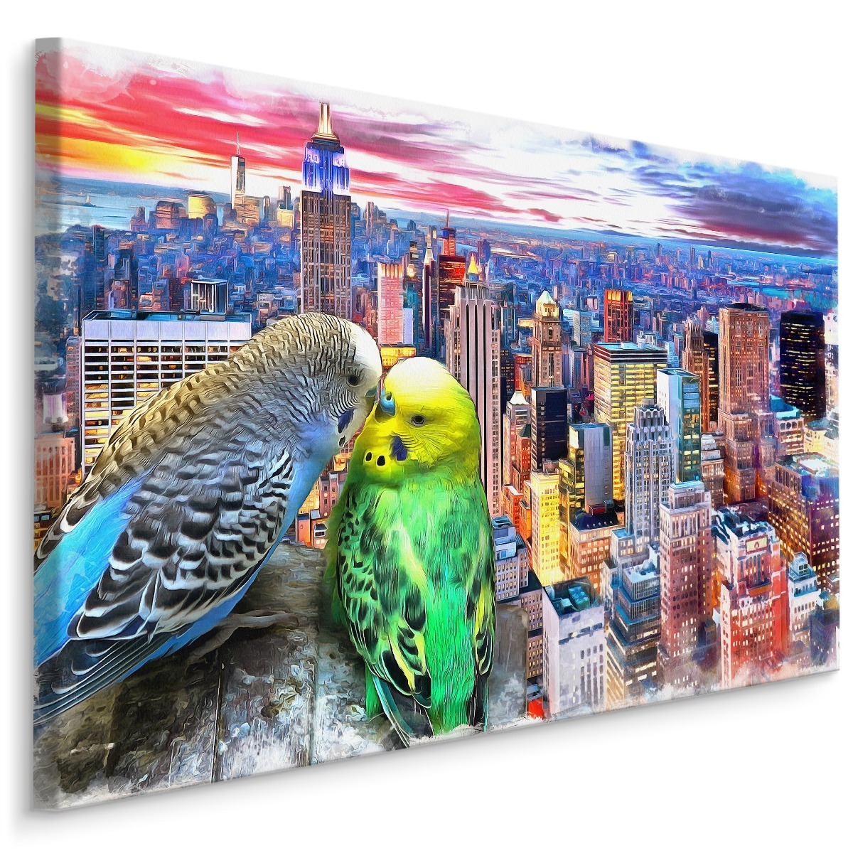 MyBestHome BOX Plátno Andulky Na Pozadí New Yorku Varianta: 90x60