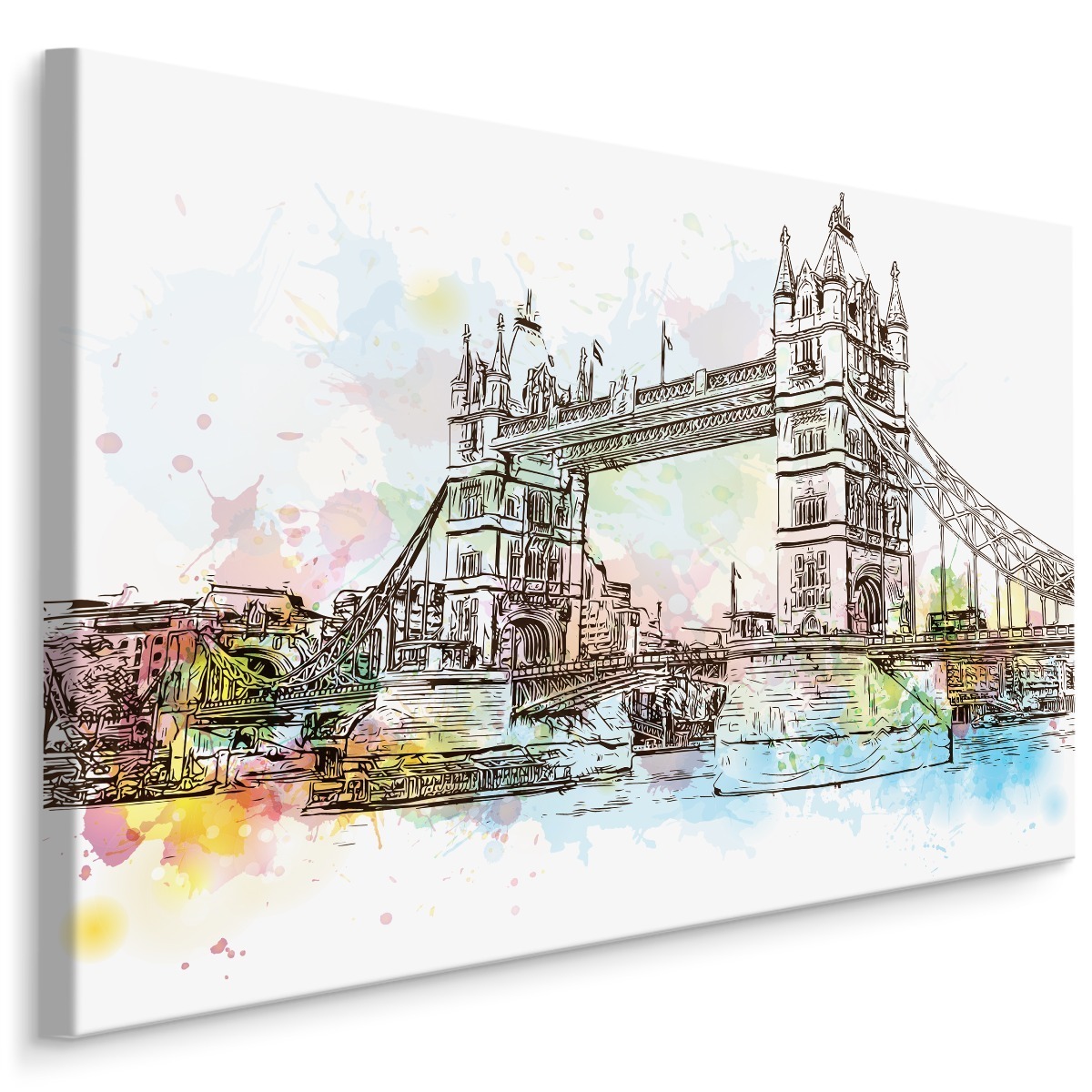 MyBestHome BOX Plátno Tower Bridge Malovaný Akvarelem Varianta: 90x60