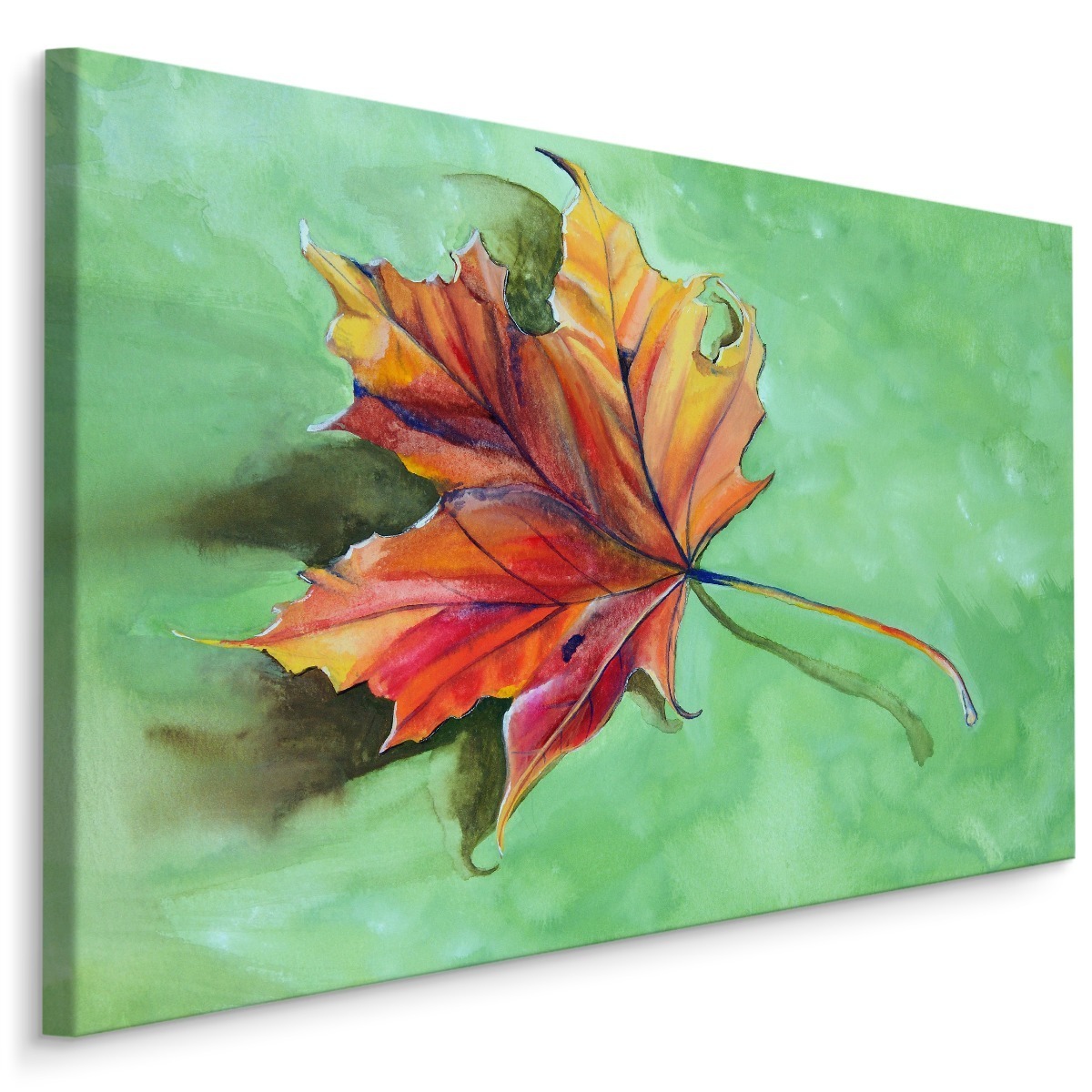 MyBestHome BOX Plátno Podzimní Javorový List Malovaný Akvarelem Varianta: 90x60