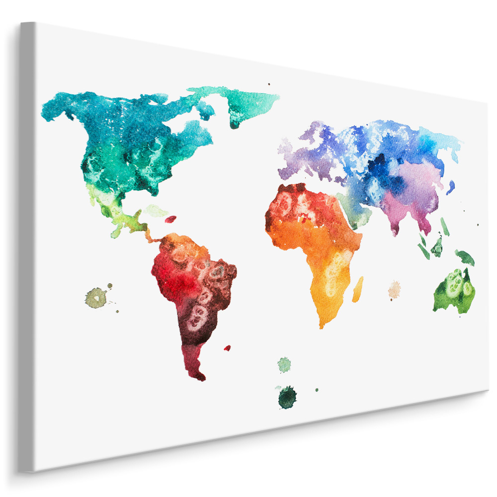 MyBestHome BOX Plátno Mapa Světa V Akvarelu Varianta: 90x60