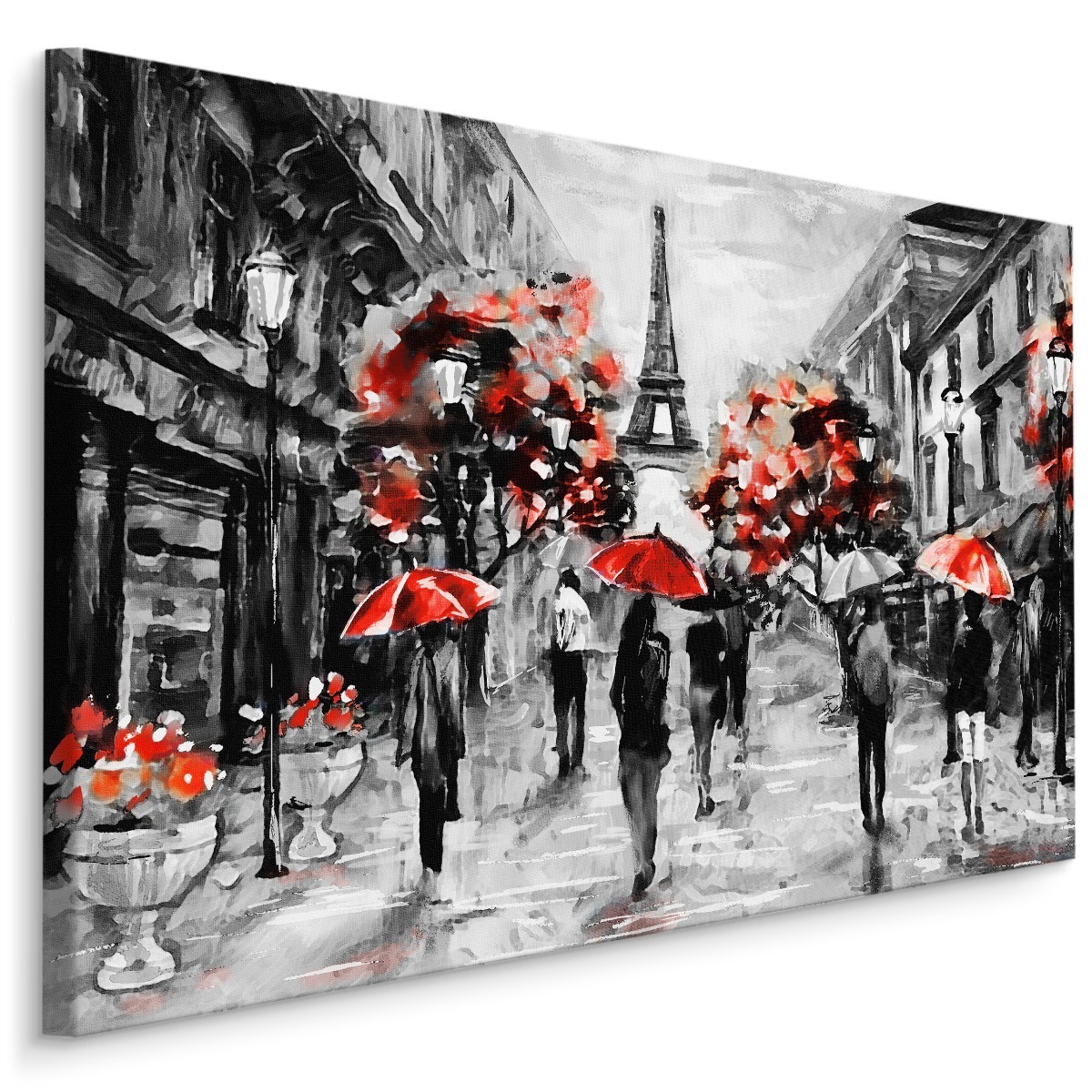 MyBestHome BOX Plátno Lidé S Červenými Deštníky V Paříži Varianta: 90x60