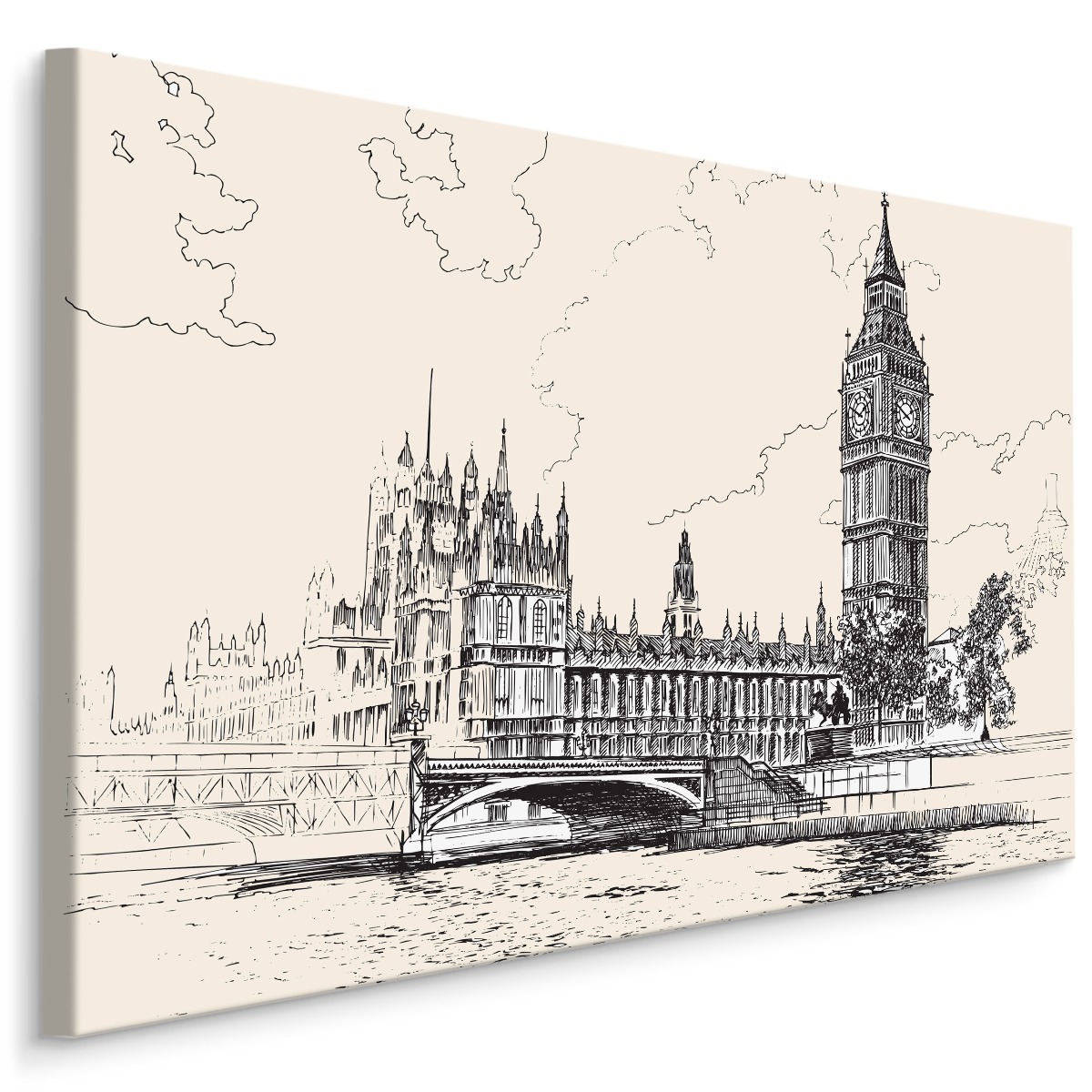 MyBestHome BOX Plátno Kresba Westminsterského Paláce Varianta: 90x60
