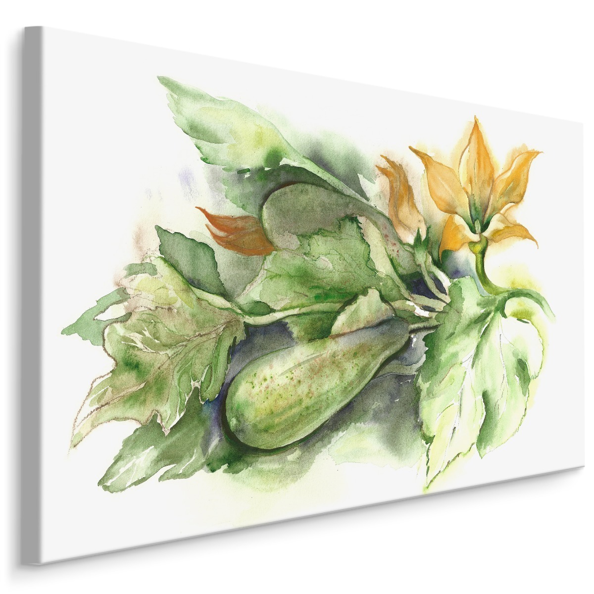 MyBestHome BOX Plátno Cuketa S Květinami Malovaná Akvarelem Varianta: 90x60