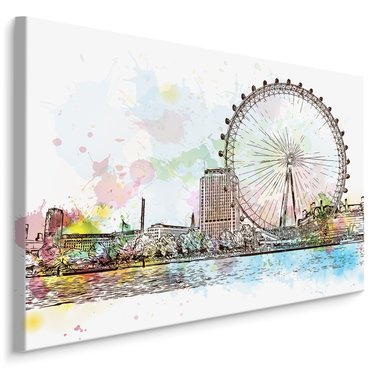 MyBestHome BOX Plátno London Eye Malované Akvarelem Varianta: 90x60