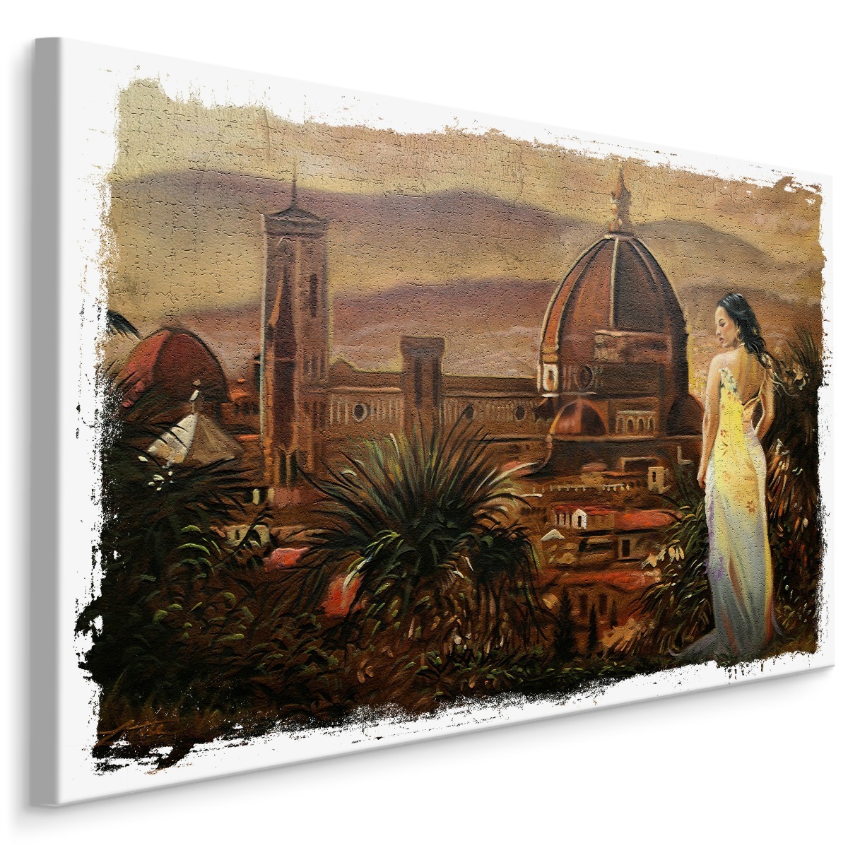 MyBestHome BOX Plátno Žena Na Pozadí Florentské Katedrály Varianta: 90x60