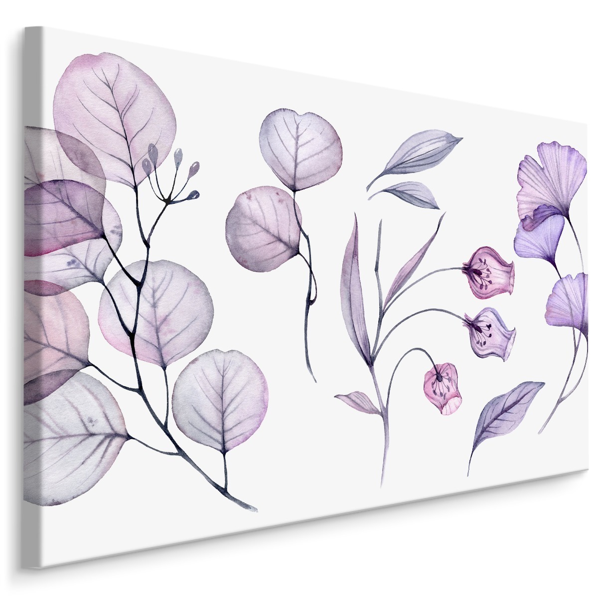 MyBestHome BOX Plátno Fialově Růžové Listy A Květy Varianta: 90x60