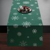 Ubrus - běhoun na stůl SNOWFLAKE smaragdová/stříbrná 40x160 cm Mybesthome