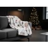 Vánoční deka z mikrovlákna WINTER FELLOWS bílá 150x200 cm