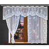 Dekorační komplet žakárových záclon s řasící páskou JANET bílá 65x300 cm + 2x 160x140 cm MyBestHome