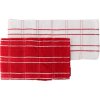Set 2 kusy kuchyňských ručníků ANDREW červená/bílá 100% bavlna 50x50 cm MyBestHome 2 kusy v balení