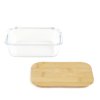 Skleněná dóza | BAMBOU | sklo s bambusovým víkem velké | 20x15 cm | 890906