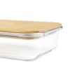 Skleněná dóza | BAMBOU | sklo s bambusovým víkem velké | 20x15 cm | 890906