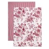 Sada kuchyňských utěrek | NELE | růžová vzor v květech | 2*45x65 cm | 703867 Homla