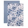 Sada kuchyňských utěrek | NELE | modrá v květinách | 2*45x65 cm | 703843 Homla