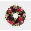 Dekorační věnec | MAZIE | s barevnými květy | 34x34x8 cm | 736445