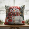 Vánoční polštář HAPPY SNOWMAN II. 40x40 cm Mybesthome