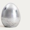 Velikonoční dekorace SILVER EGG keramické stříbrné vejce 10x12,7 cm  764257
