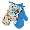 Kuchyňské bavlněné rukavice - chňapky SPRING TIME modrá 100% bavlna 19x30 cm  Balení 2 kusy - levá a pravá rukavice.