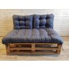 Paletové prošívané sezení - sedák 120x80 cm, 2x opěrka 60x40 cm, barva modrá, Mybesthome