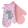 Kuchyňské bavlněné rukavice - chňapky FELIX růžová, 100% bavlna 19x30 cm Essex