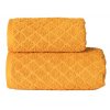 Bavlněný froté ručník se vzorem OLIWIER 50x90 cm mustard/hořčicová