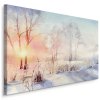Plátno Východ Slunce V Zimním Lese